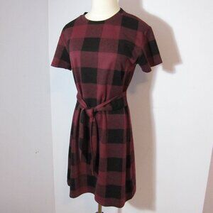 BB Dakota x Steve Madden Buffalo Check Tie Knit Dress NWT